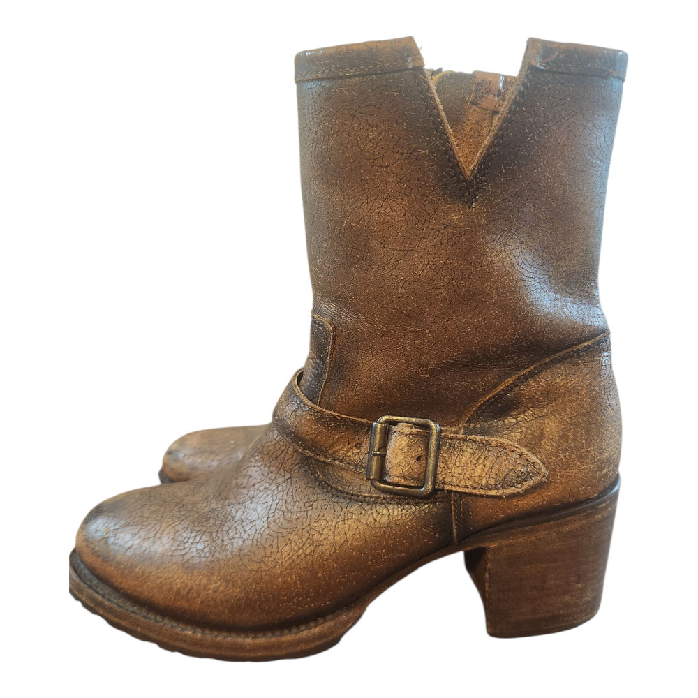 Freebird by Steven Carlito womens sz 10 distressed brown‎ leather boots hippy